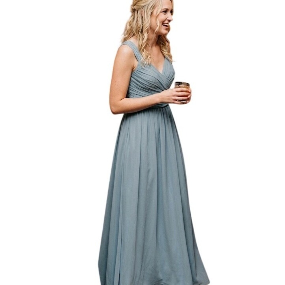 8 Bill Levkoff Dusty Blue Formal Prom Wedding Bridesmaid Party